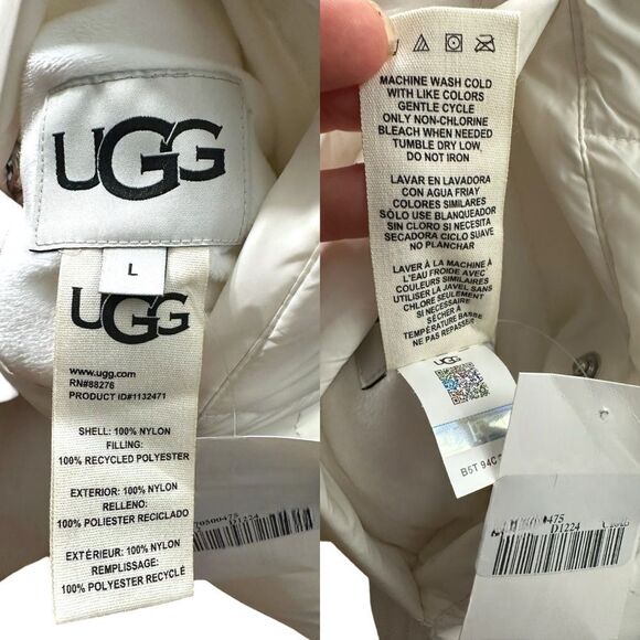 🔥 UGG Reversible Winter Snow Insulated Oversized Puffer Vest Size L - Picture 12 of 16